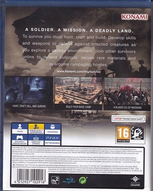 Metal Gear Survive - PS4 (B Grade) (Genbrug)